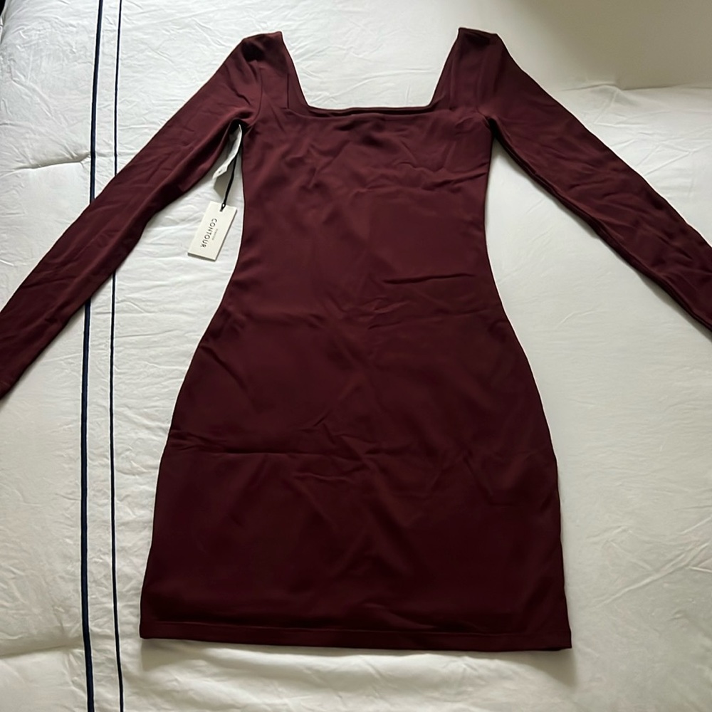 abating contour square neck dress